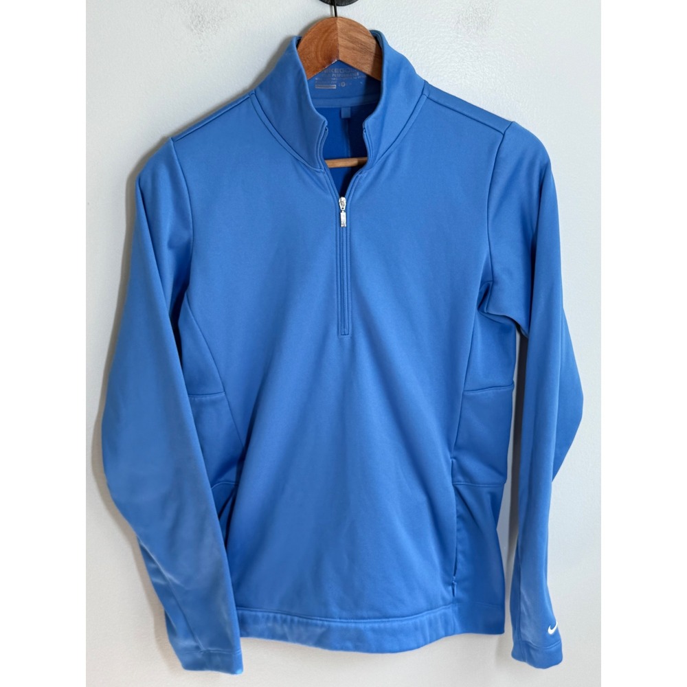 Nike Golf Tour Performance Therma-FIT Quarter Zip Pullover Blue Womens Medium
